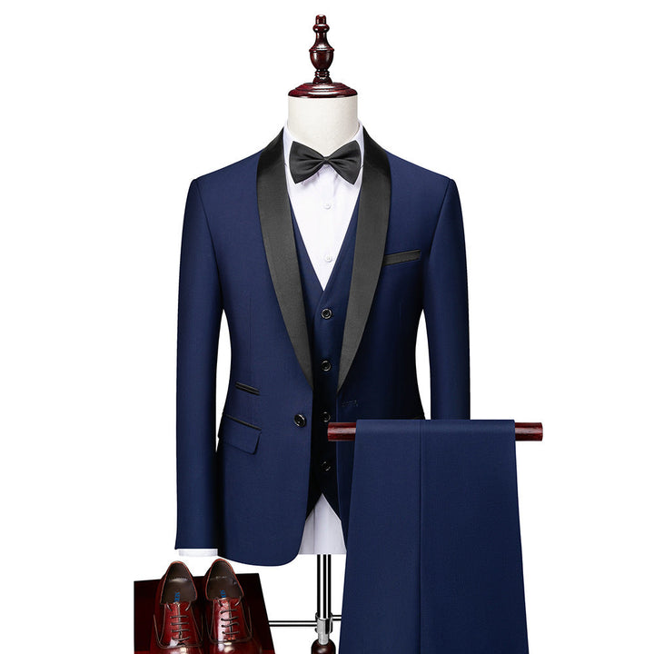 Three-piece slim fit suit set for men