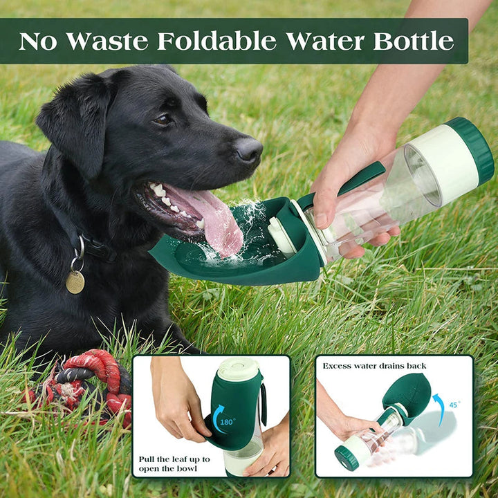Tragbare Wasser- und Futterflasche für Hunde mit 2-in-1-Design
