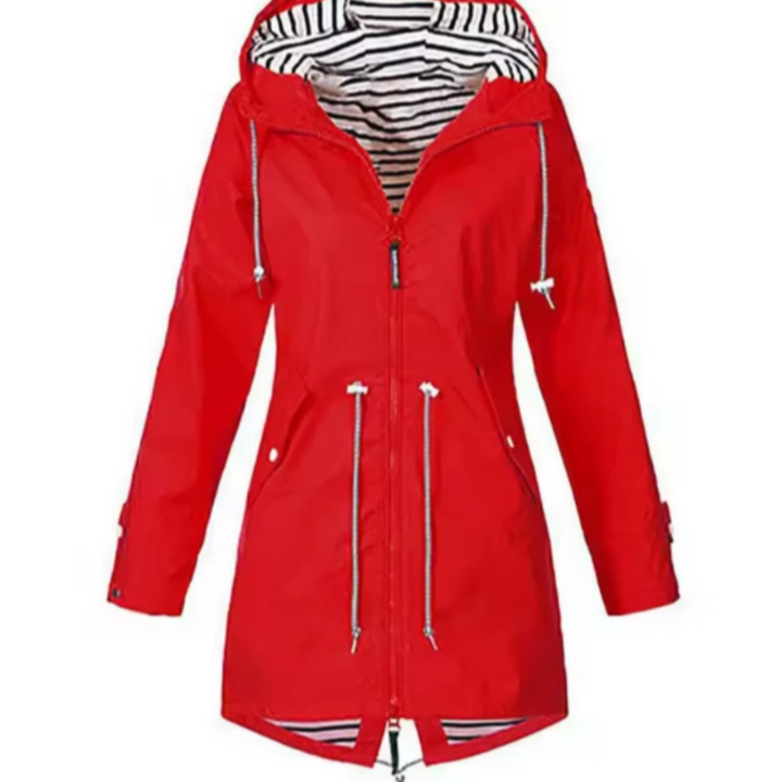 Waterproof jacket with hood for women