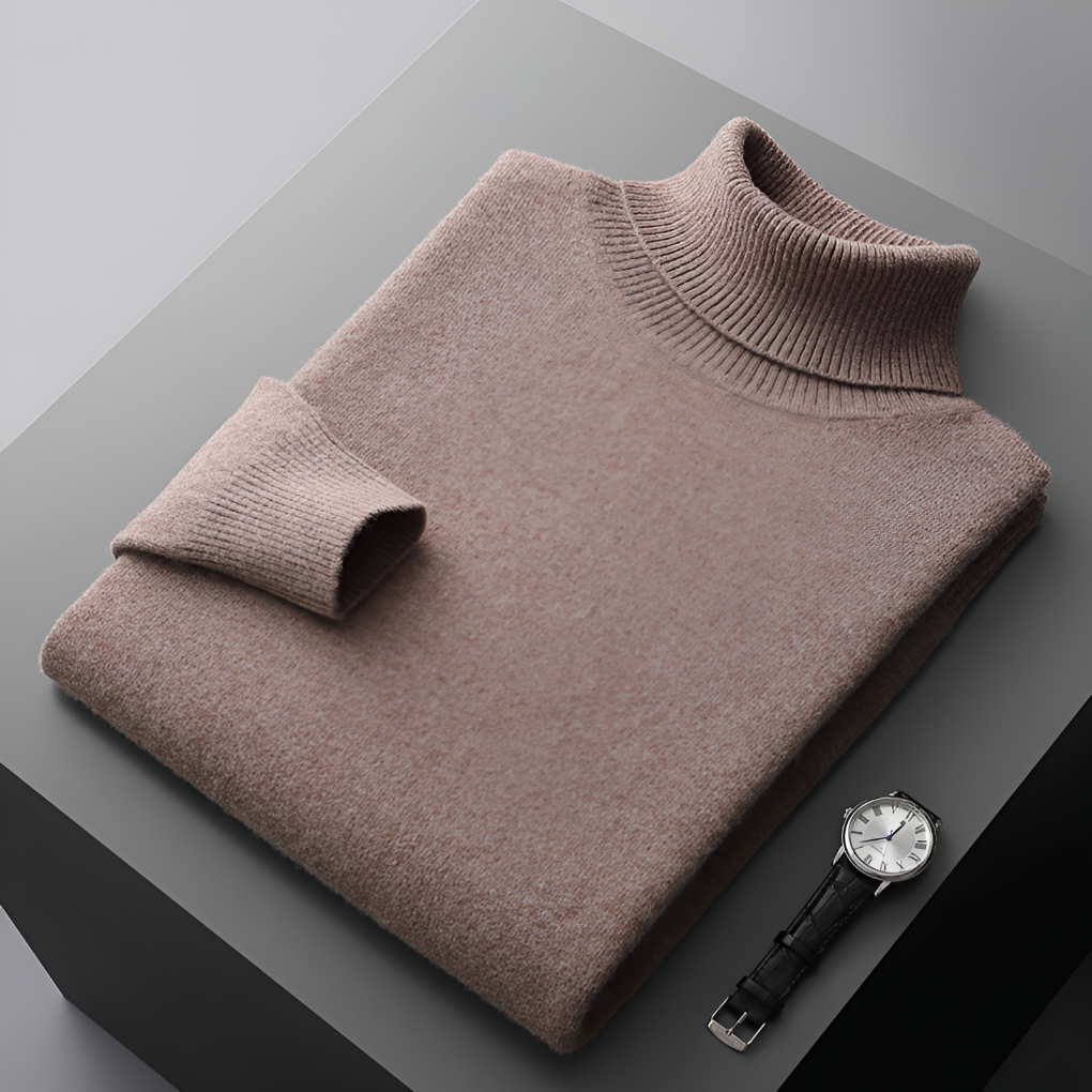 Høy- kvalitet Herre Fin Ull Turtleneck Genser