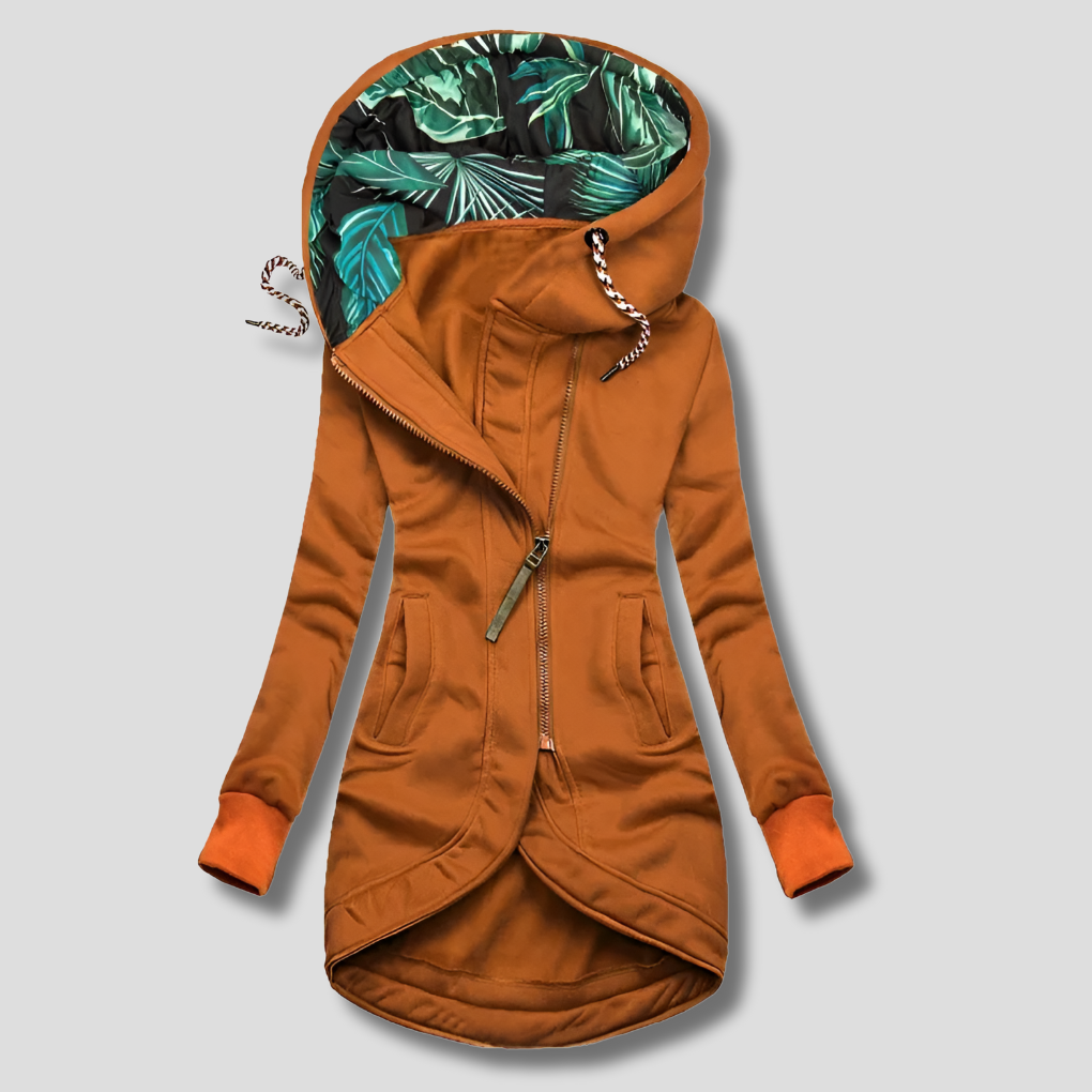 Stilig Zip-Up Jakke med Hette for Kvinner