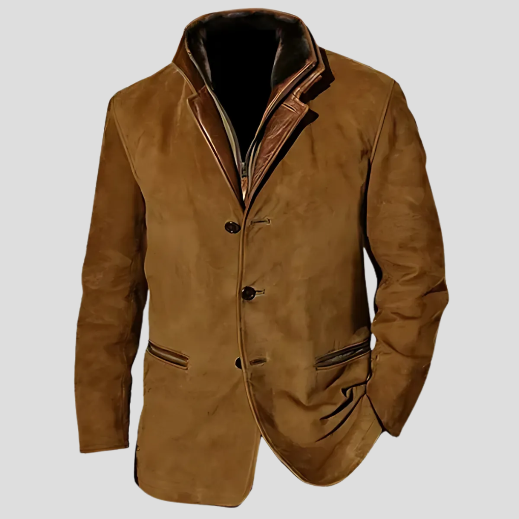 Men's jacket with retro collar and contrast collar