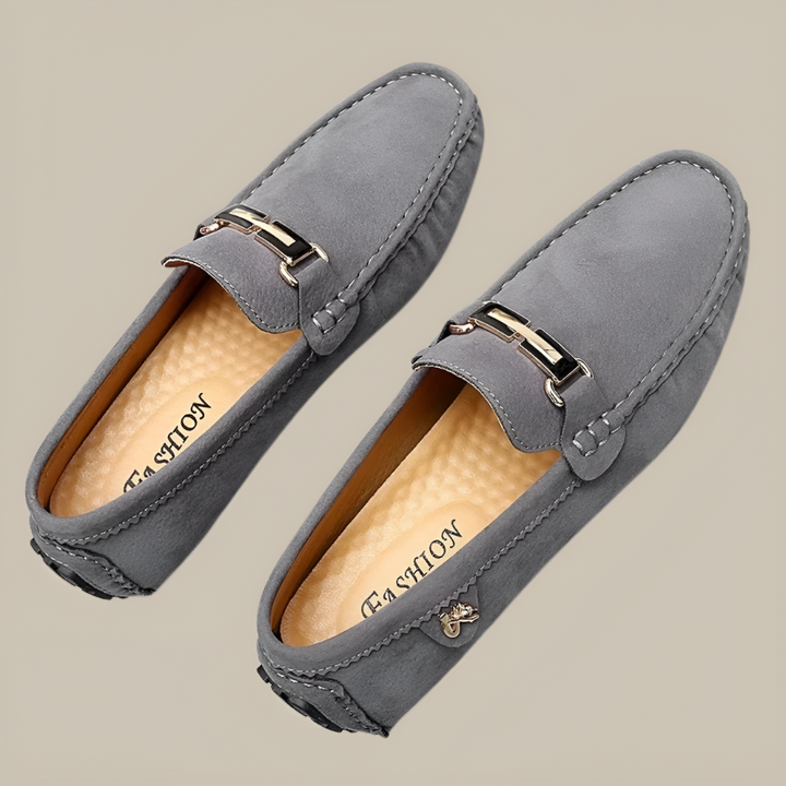 Herre semskede slip-on mokkasiner