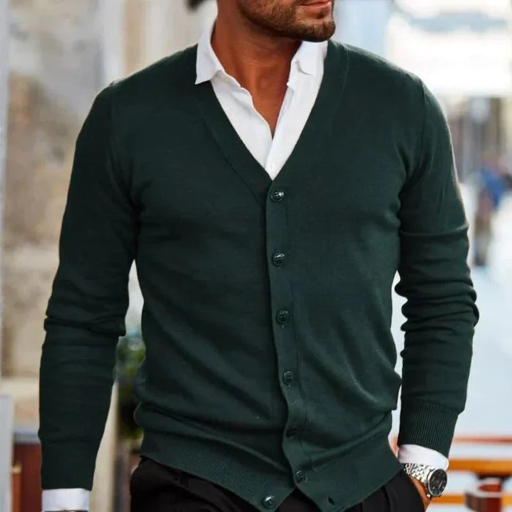 Bomull Herre Cardigan i Casual Stil