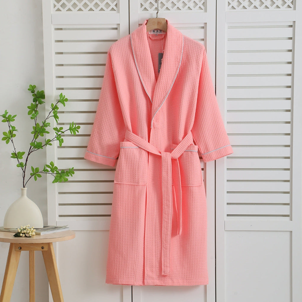 Lettvekts Kimono Bomull Vaffel Badekåpe