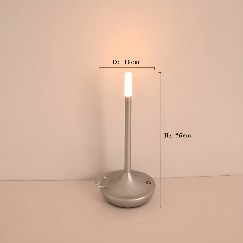 Wiederaufladbare Tischlampe mit Kerze