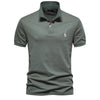 Luxurious cotton polo with deer embroidery