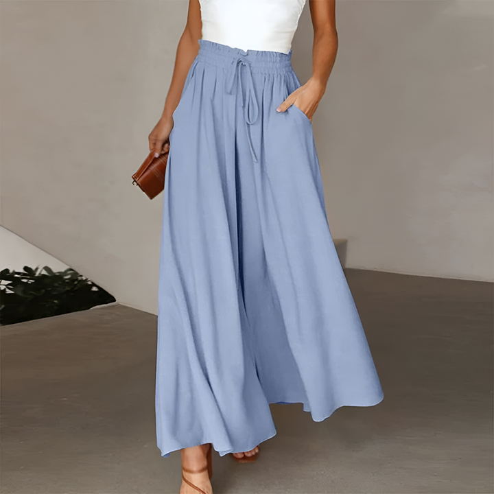 Informal summer skirt-pants with elastic waist