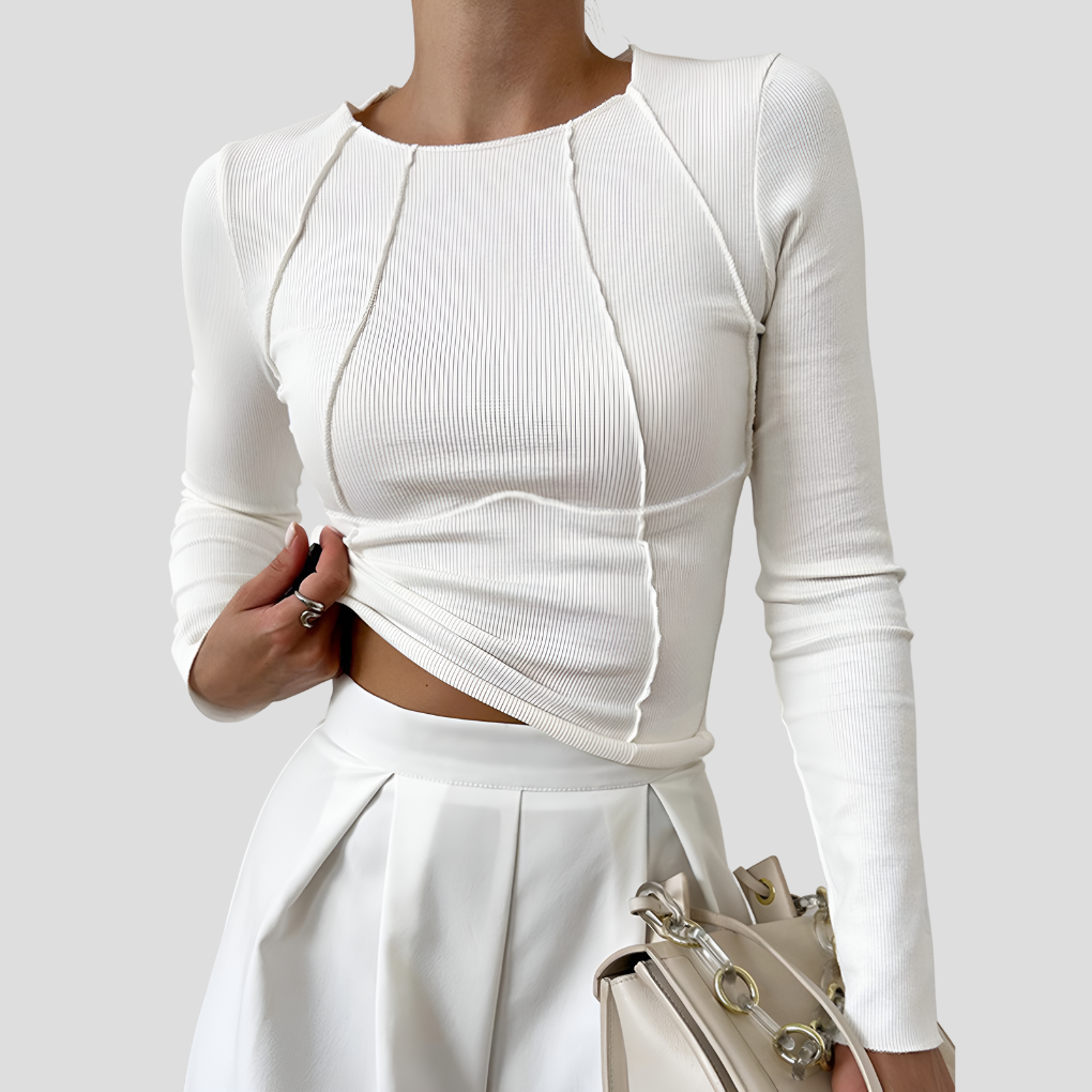Basic Langermet Kvinners Top