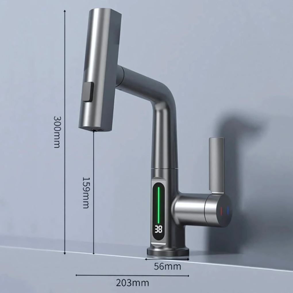 Flexibler LED-Wasserhahn für Küche und Bad