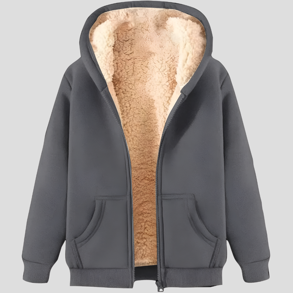 Warmth herre fleece-lined winter hooded jacket