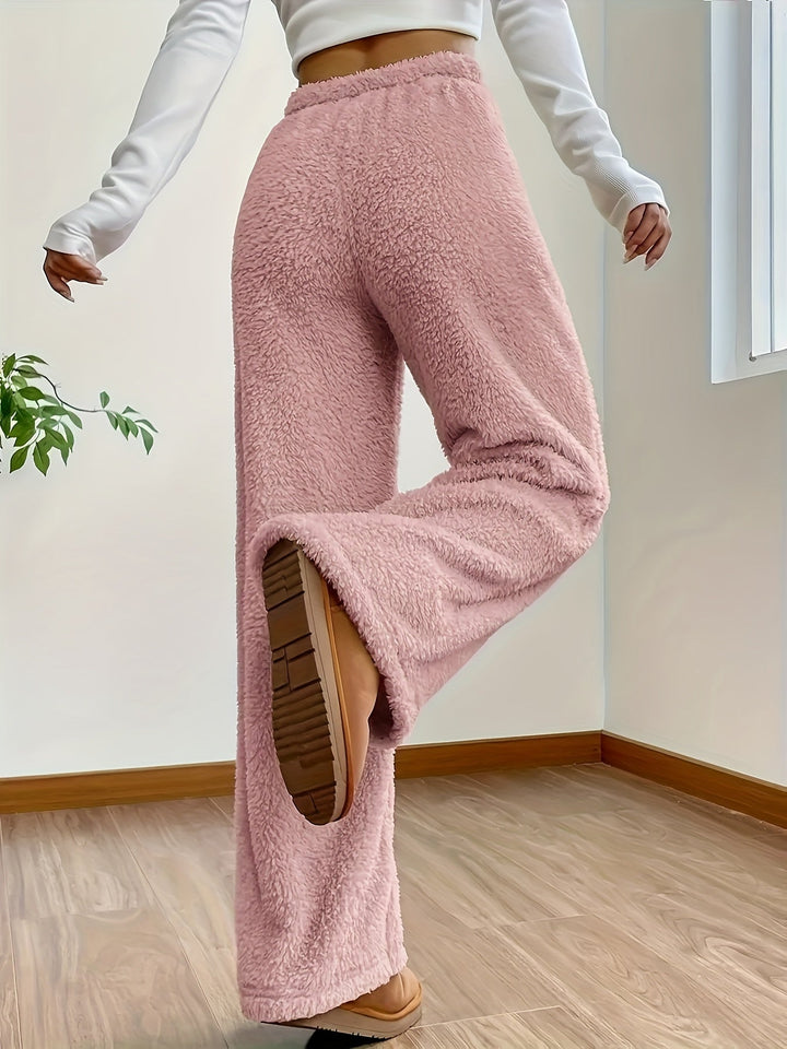 Myk loungebukse i teddy-sherpa for dame – Noémie