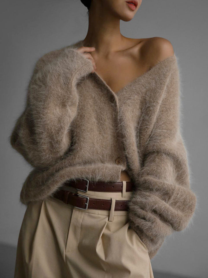 Kvinners luksus fin ull cardigan