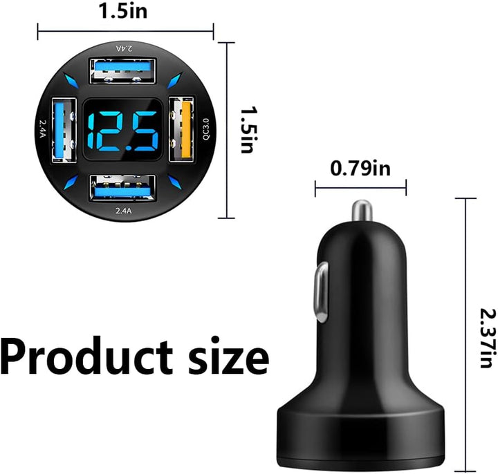 66W billader superhurtiglading med USB PD & QC 3.0 – Universal for sigarettenner 12–24V