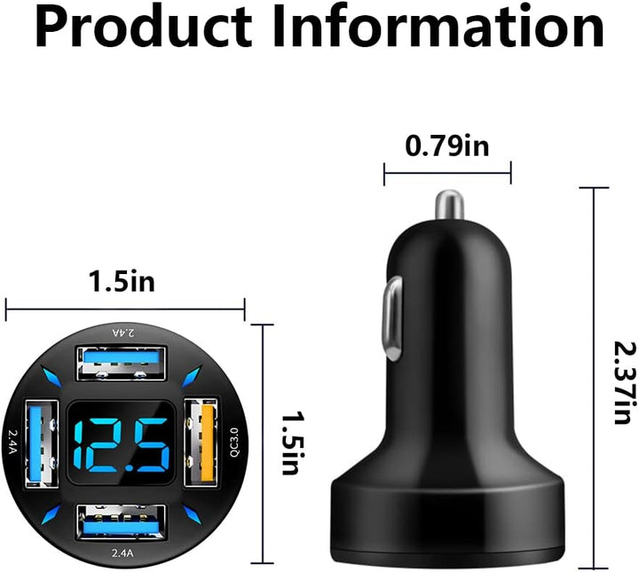 66W billader superhurtiglading med USB PD & QC 3.0 – Universal for sigarettenner 12–24V