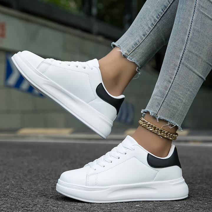 Weiße Ledersneaker für Frauen