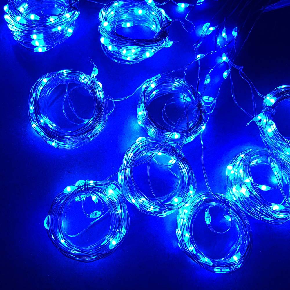 LED-lysgardin med USB og fjernkontroll