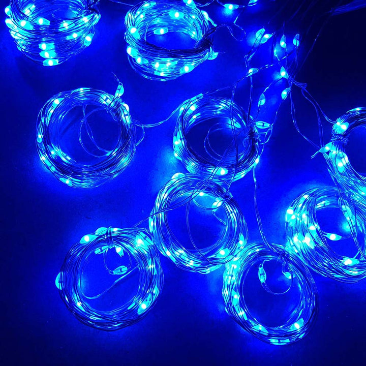 LED-lysgardin med USB og fjernkontroll