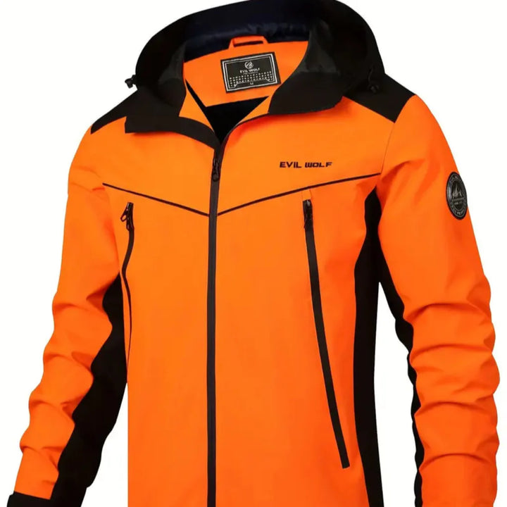 Water-repellent outdoor jacket with reflective design