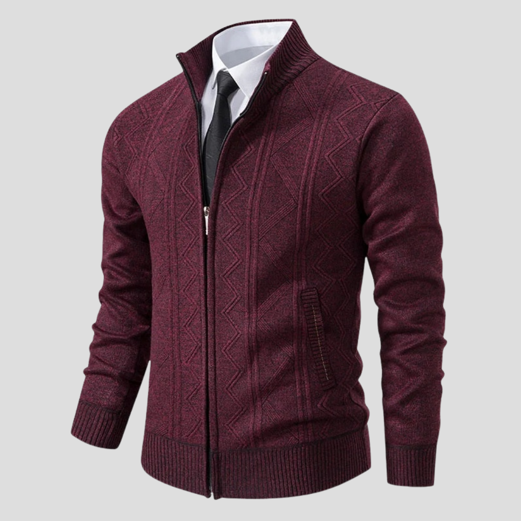 Cardigan for menn – lagdelt strikk