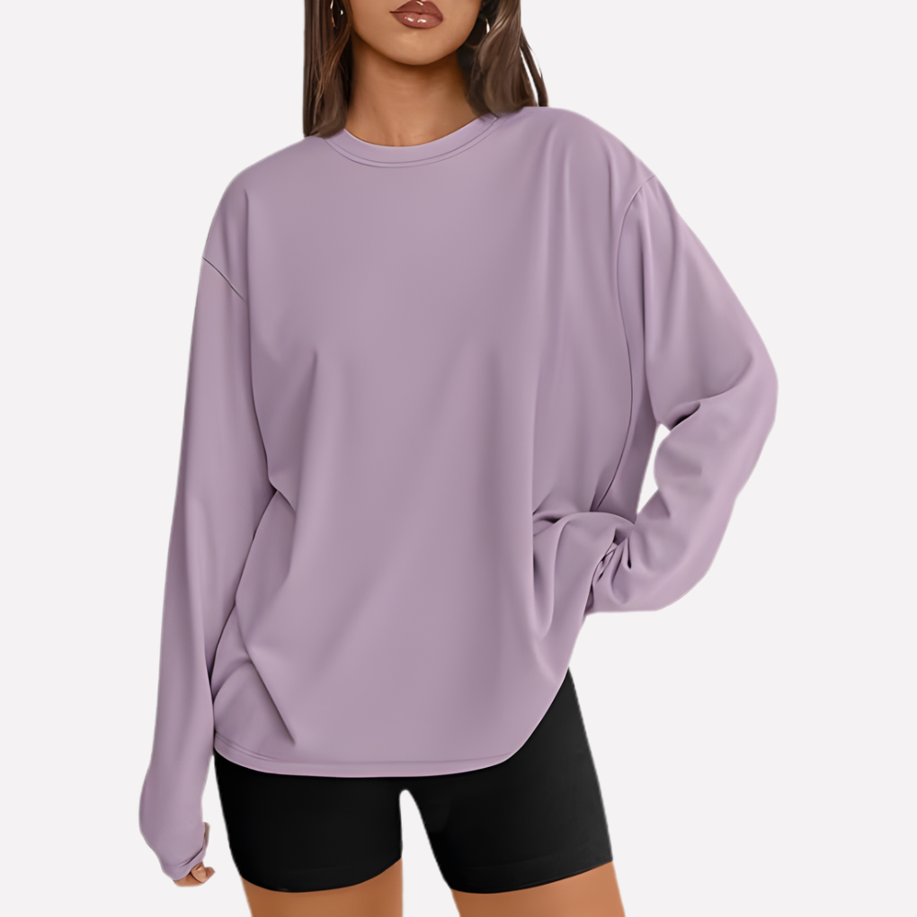 Kvinners Oversized Langermet Skjorte