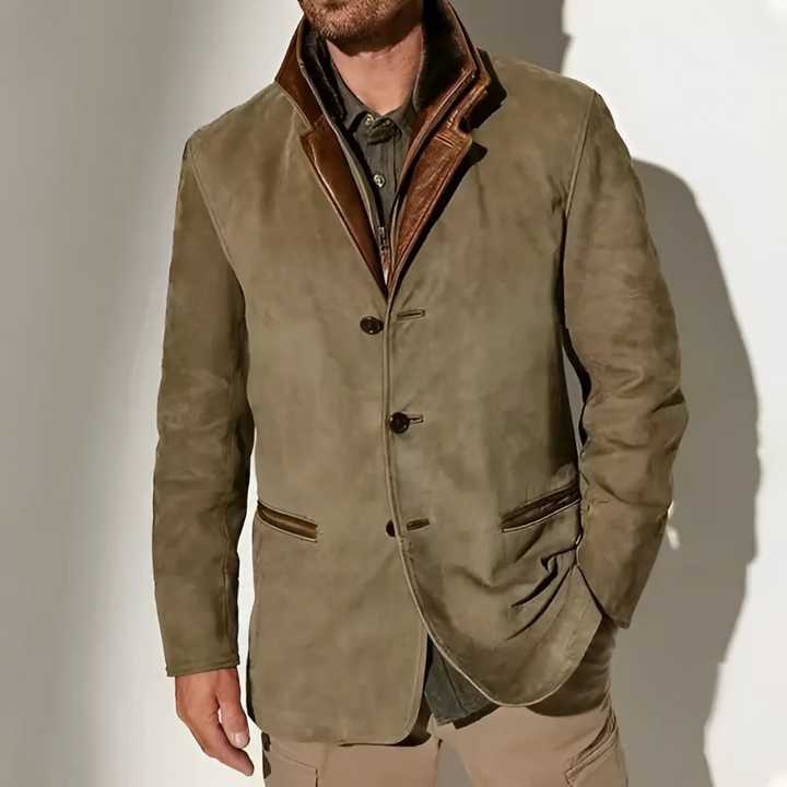 Men's jacket with retro collar and contrast collar