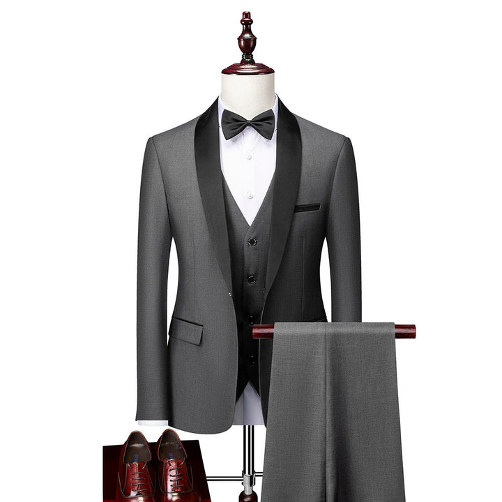 Three-piece slim fit suit set for men