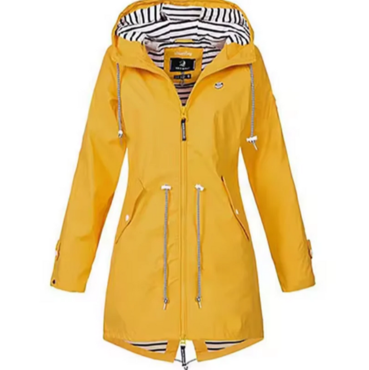 Waterproof jacket with hood for women
