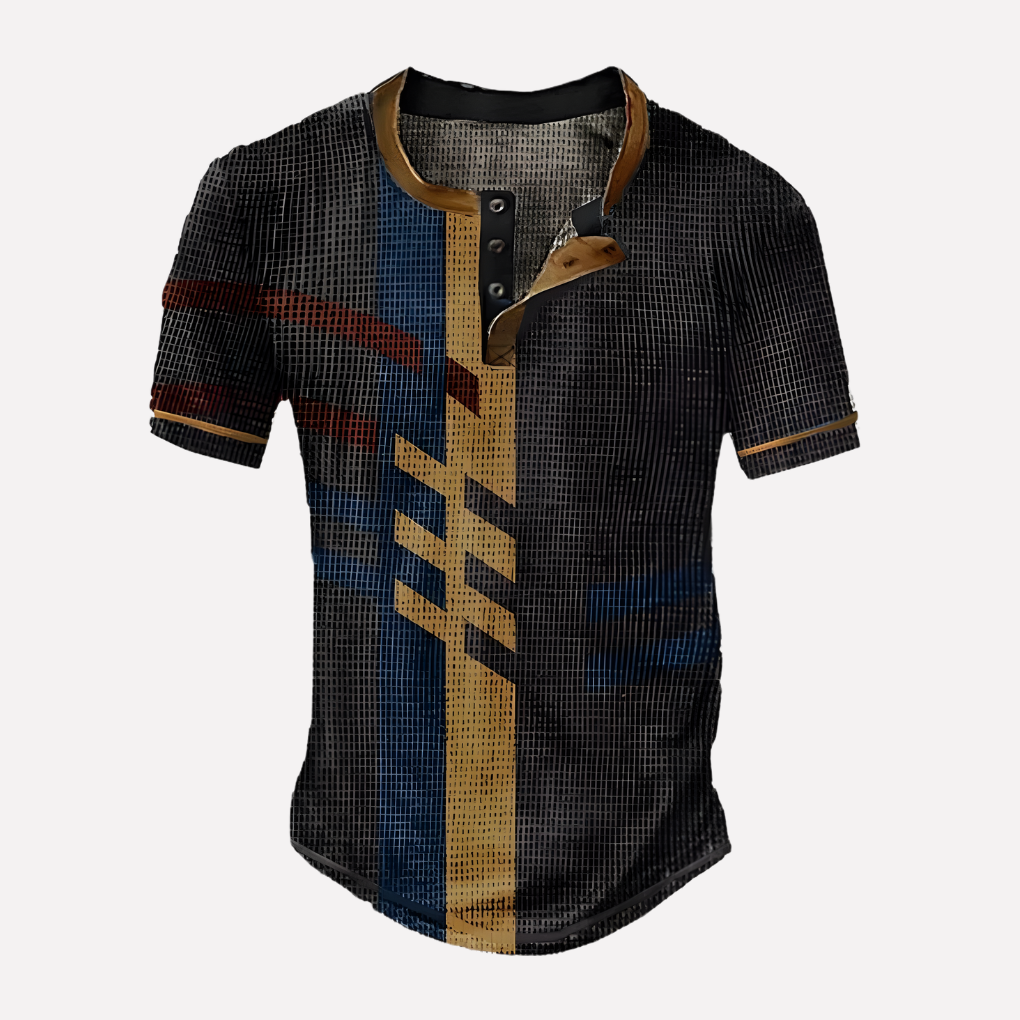 Menns Vaffel Strikket Casual Tee