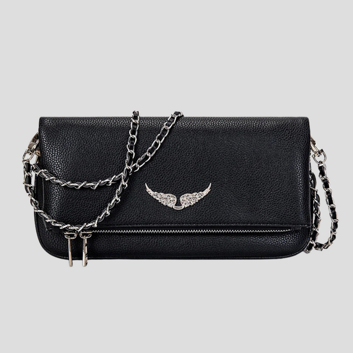 Elegant leather bag with chain strap