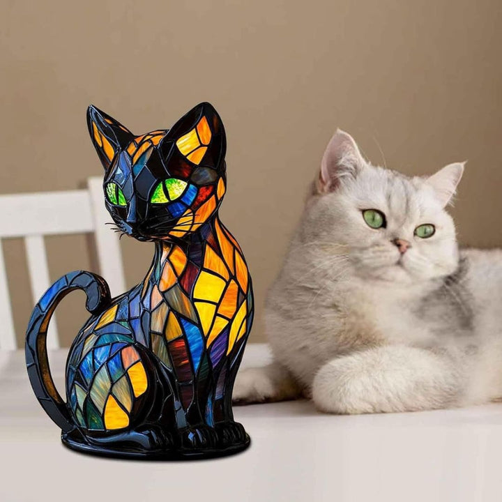 Kattelampe med mosaikk og varmt lys