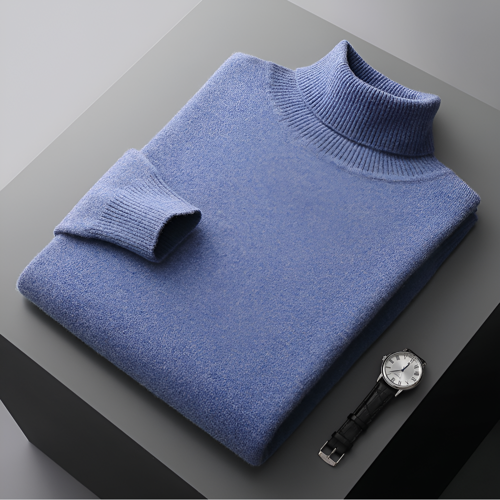 Høy- kvalitet Herre Fin Ull Turtleneck Genser
