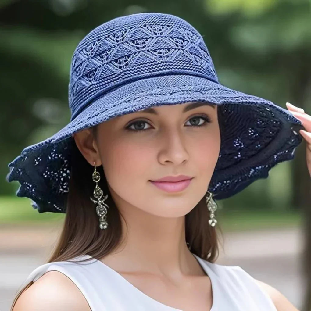 Elegant Blonde Solhatt for Kvinner