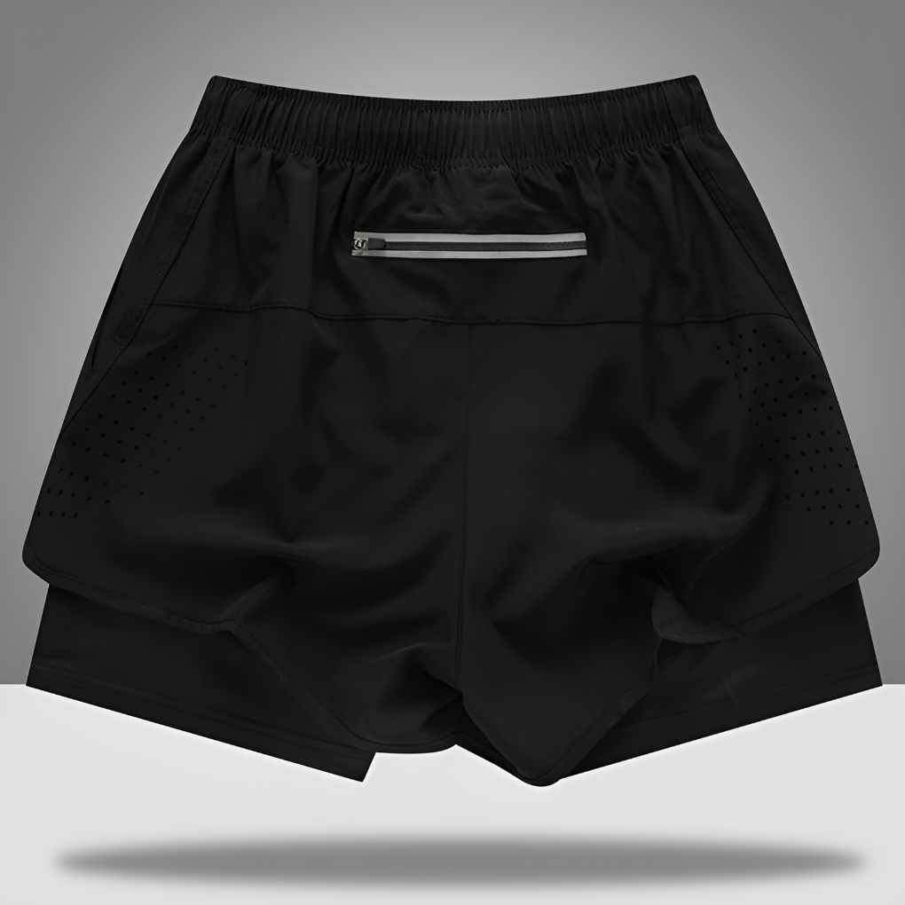Rask-tørkende herre løpeshorts med glidelås