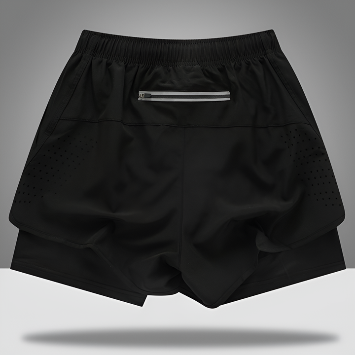 Rask-tørkende herre løpeshorts med glidelås
