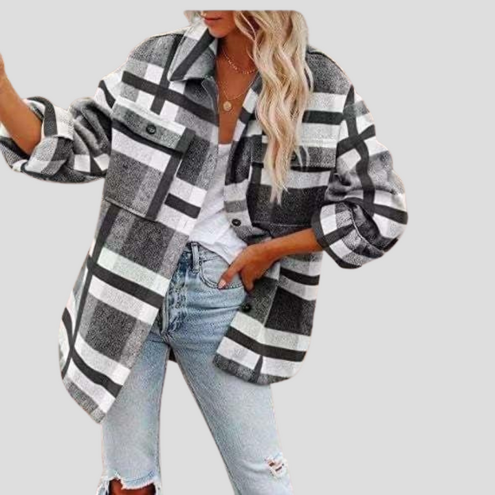 Checked overshirt for women