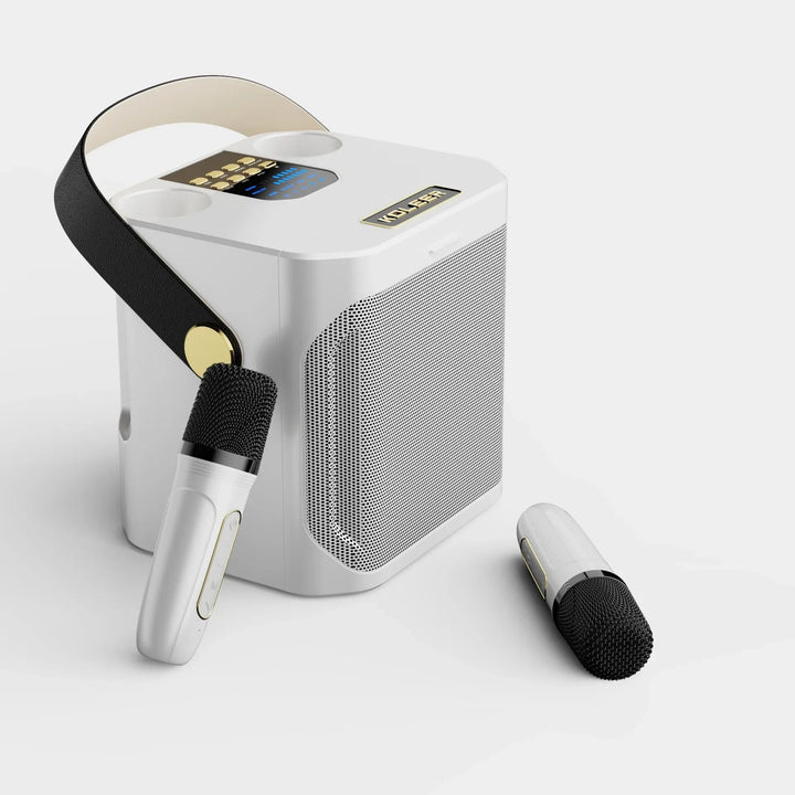 Kraftig Bluetooth Karaoke-Høyttaler – Bærbar Trådløs Subwoofer med 360° Surroundlyd og Dobbel Mikrofon