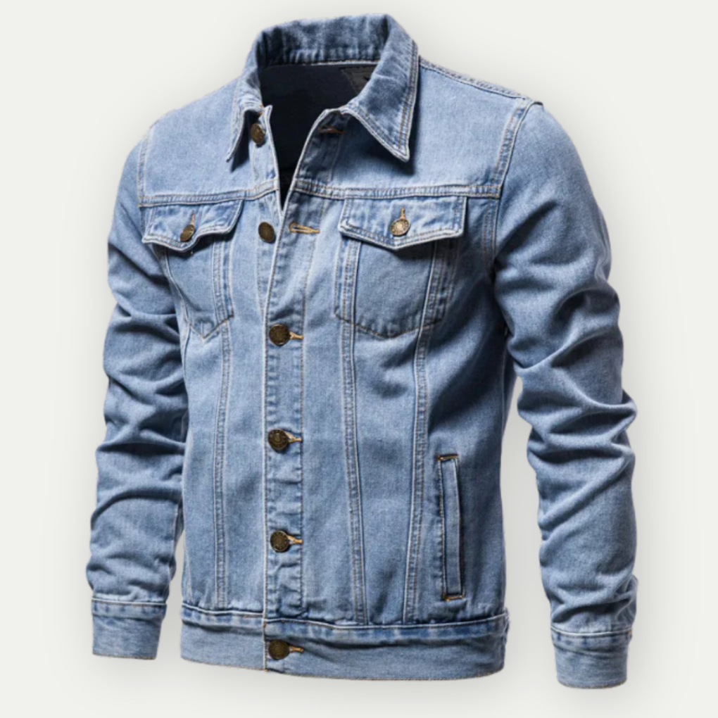 Herre Denim Truckerjakke  Klassisk Stil til Hverdags
