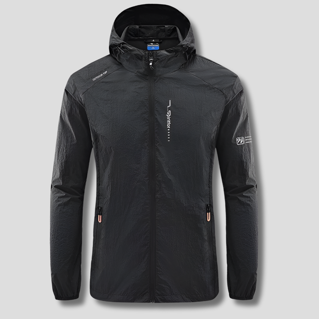 Ultralett, vind- og soltett sommerjakke med hette for menn