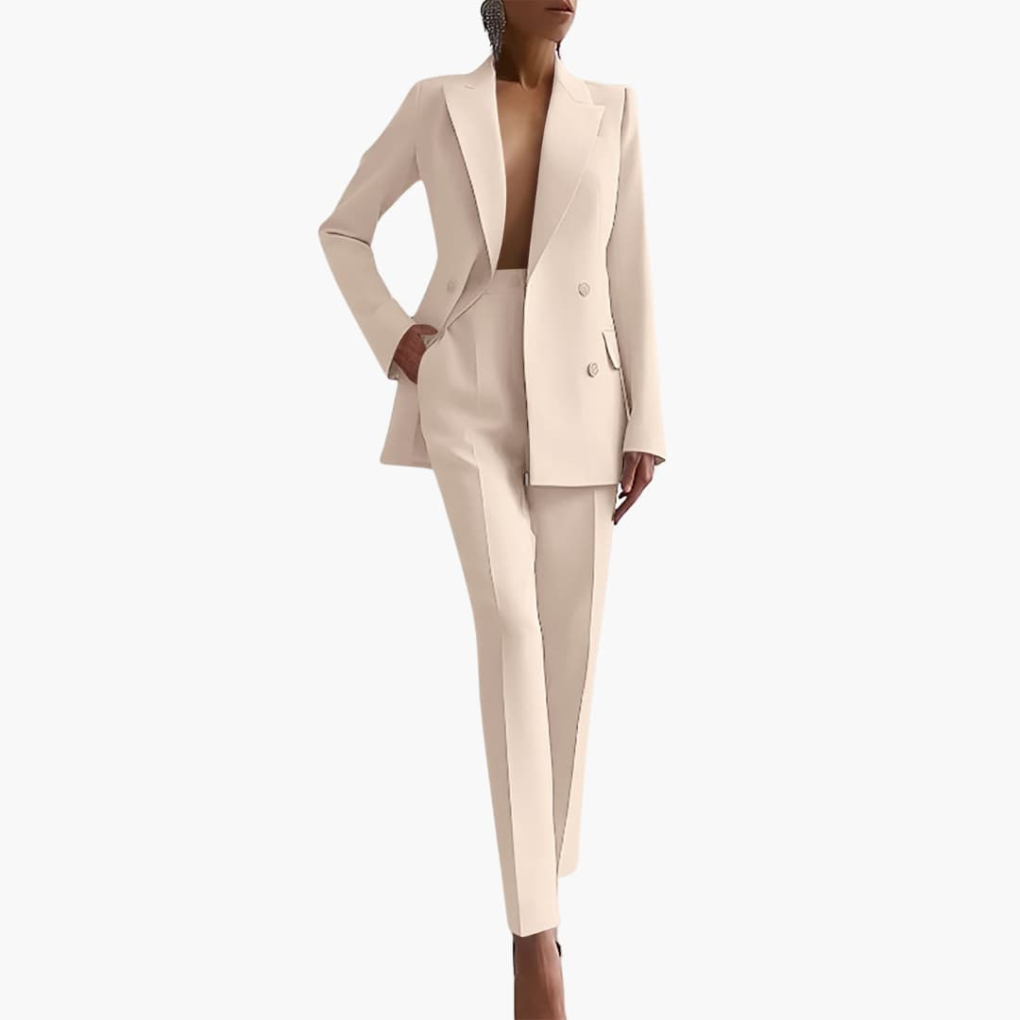 Kvinners Dress Set med Blazer og Rett Bukser