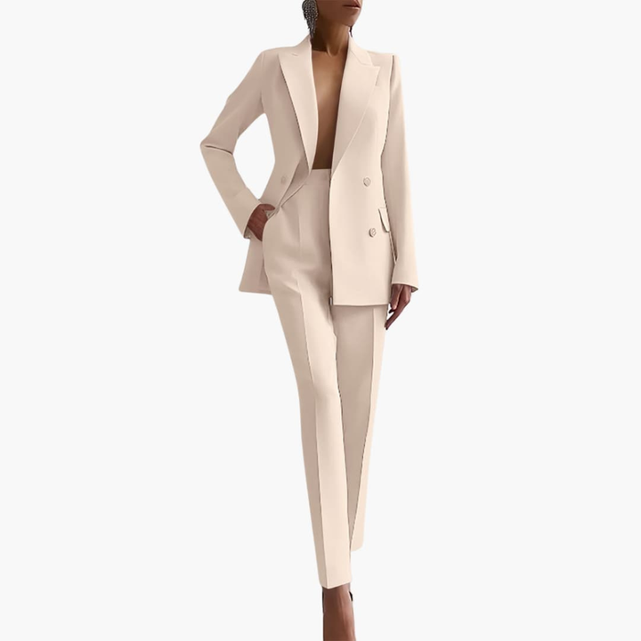 Kvinners Dress Set med Blazer og Rett Bukser