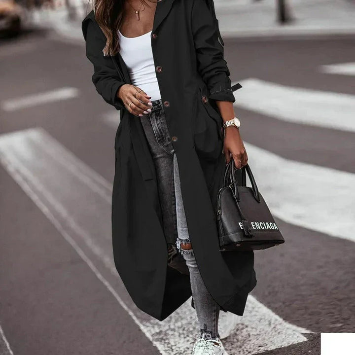 Kvinners Trench Coat med Hette