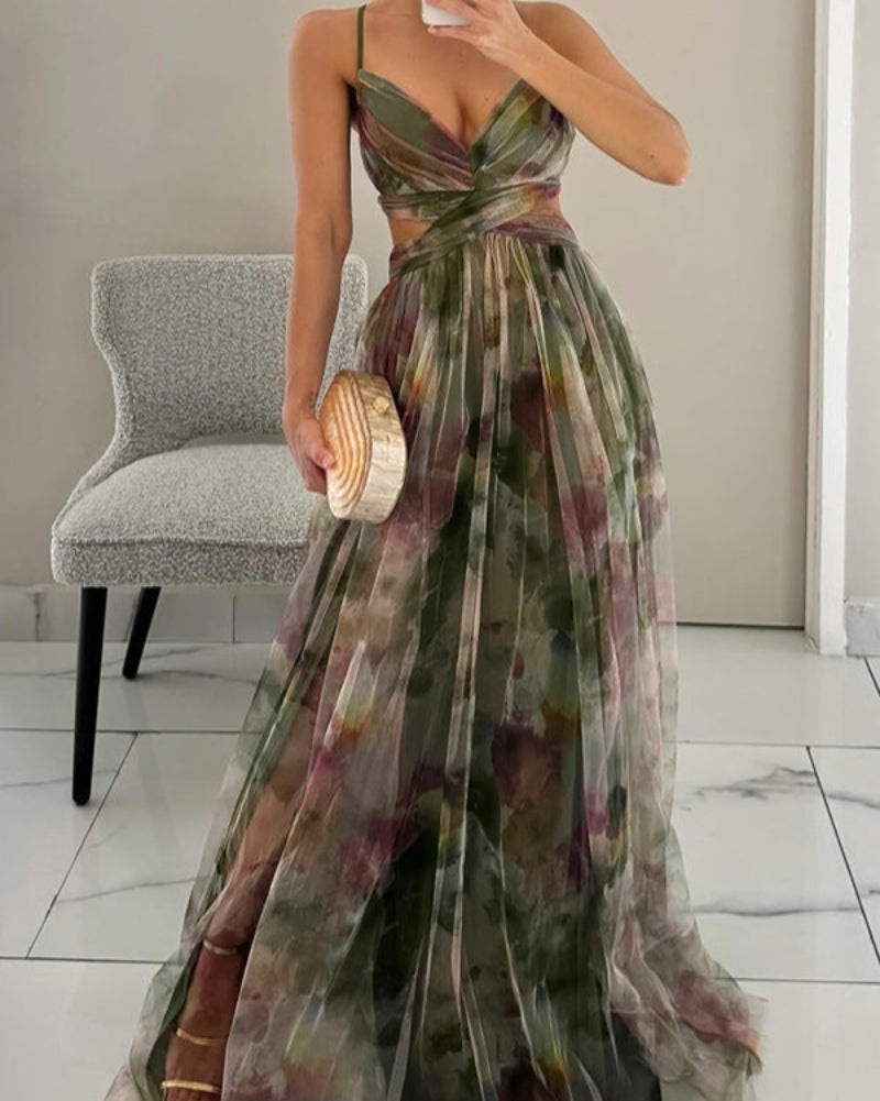 Kvinners Sexy Hollow Out Maxi Kjole