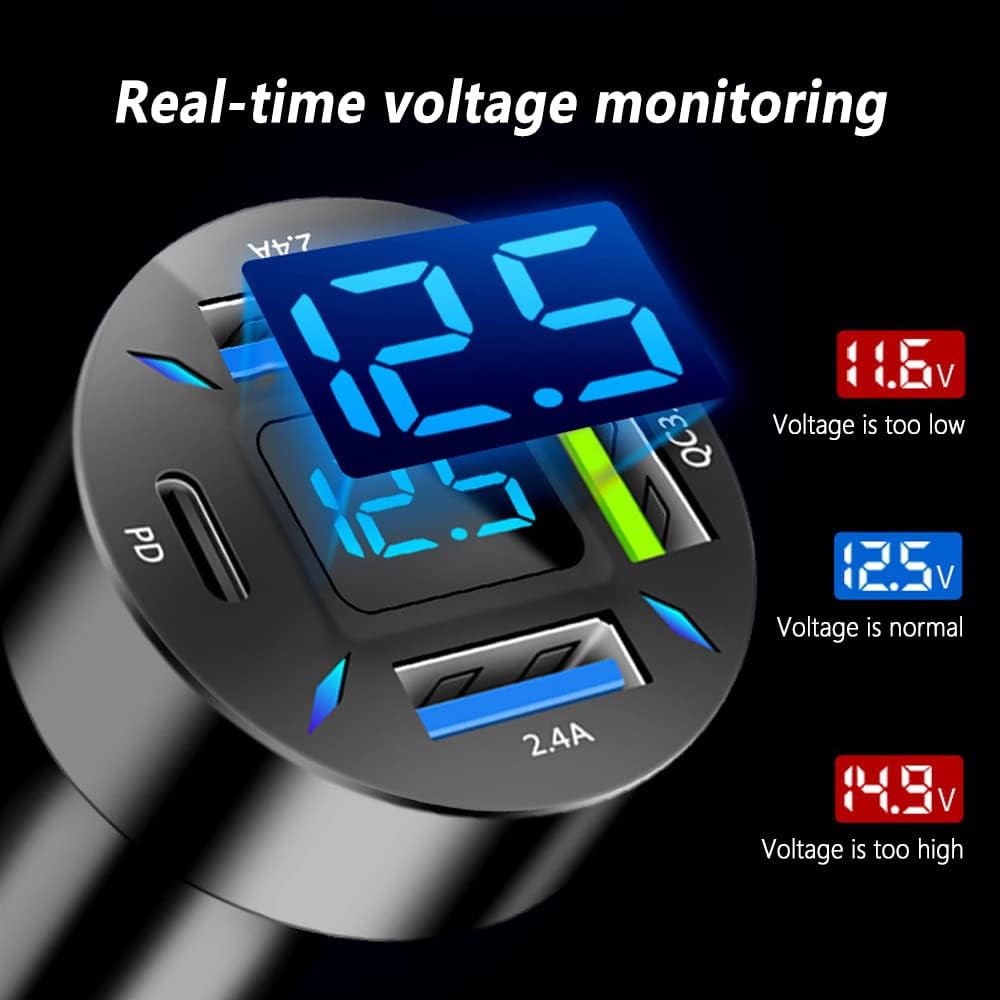 66W billader superhurtiglading med USB PD & QC 3.0 – Universal for sigarettenner 12–24V