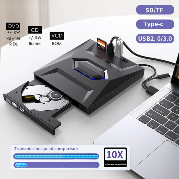 7-i-1 ekstern DVD-spiller og CD/DVD RW-brenner