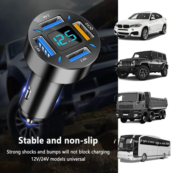 66W billader superhurtiglading med USB PD & QC 3.0 – Universal for sigarettenner 12–24V