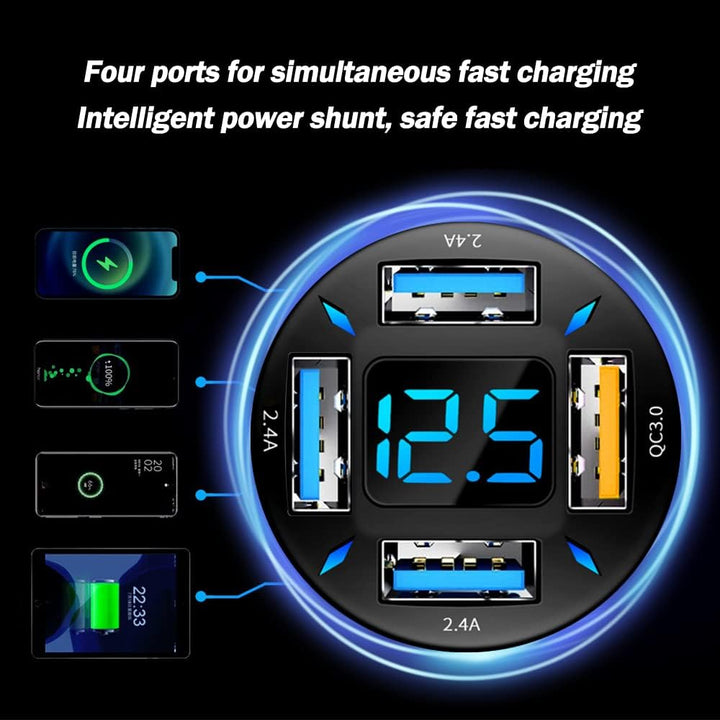 66W billader superhurtiglading med USB PD & QC 3.0 – Universal for sigarettenner 12–24V