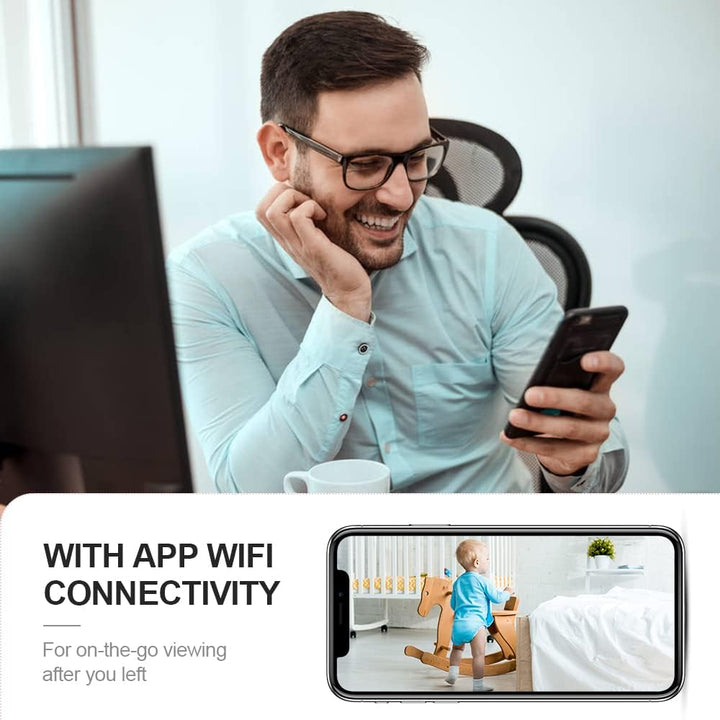 Miniovervåkingskamera 4K med Wi-Fi, skjult innendørskamera og nattsyn