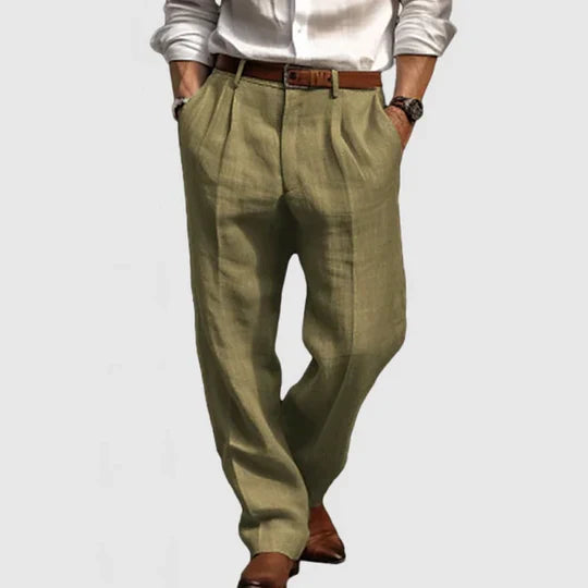Men's trousers in cotton and linen