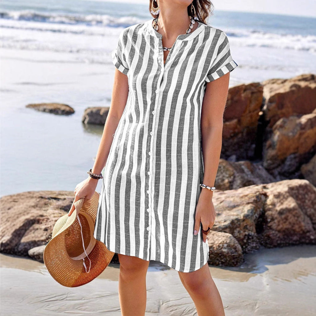 Loose Casual Temperament Leisure Striped Shirt